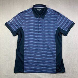 Galvin Green Mens Shirt Large Blue Striped Polo Merlin Breathable Golf Stretch